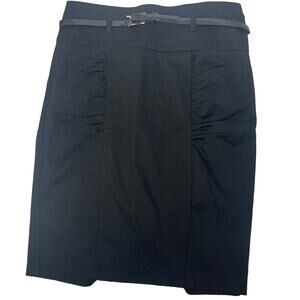 Black Pencil Skirt with Belt Ruched Sides by Heart soul size 3 Back Spit Classy